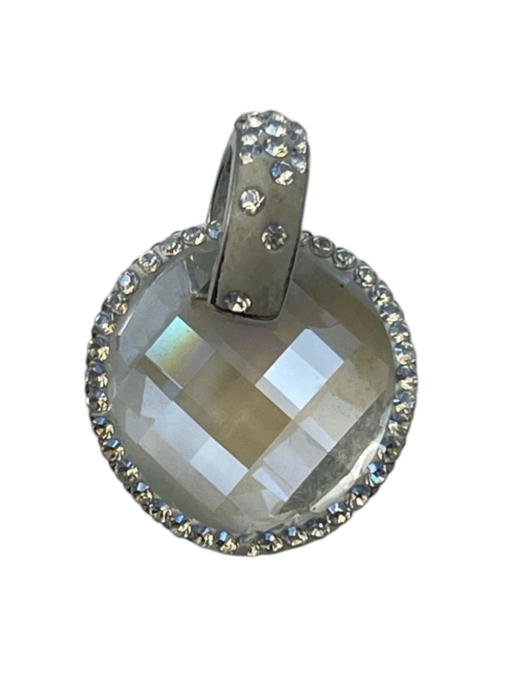 Sterling silver faceted cut glass rhinestone unique pendant for necklace